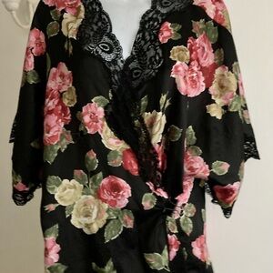 Vintage Christian Dior Kimono/Dress/Jacket Floral OS Has Minor Issues No Belt